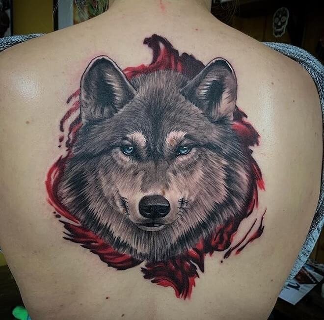 Amazing Wolf Tattoos - Black and Grey Wolf 