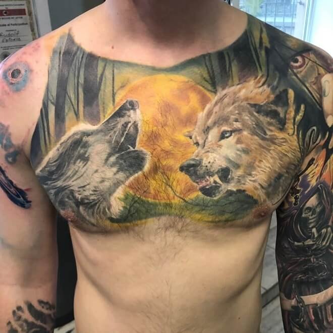 Color Tattoo on Chest