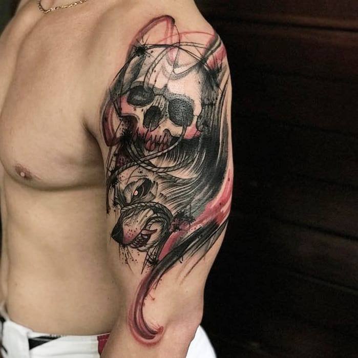 Haunting Wolf Tattoo