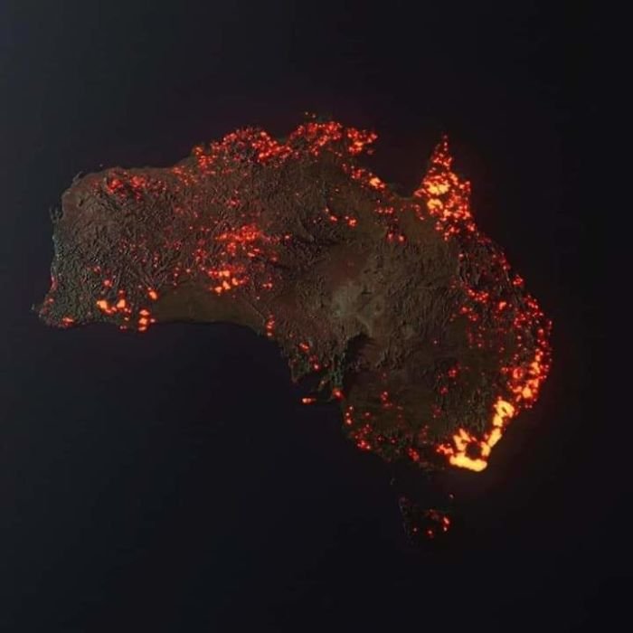 3D “Visualisation” Of The Fires In Australia, Nasa Satellite Data