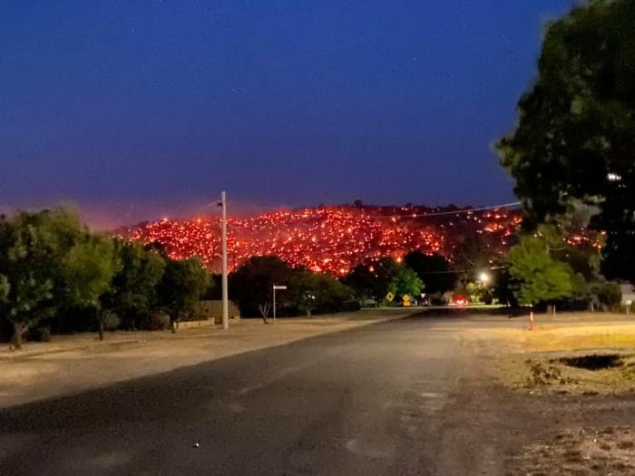 Australian Hillside Glows Like Lava After Being Consumed By Bus