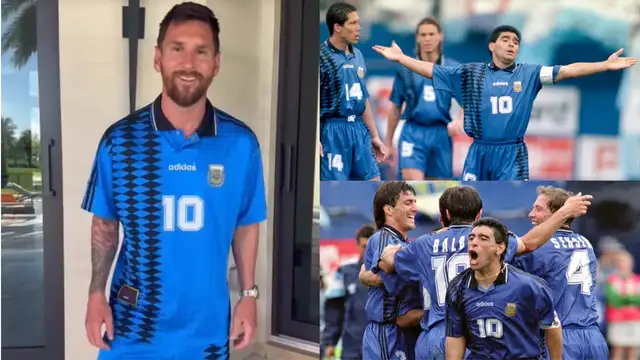 Lionel Messi pays Diego Maradona tribute in retro Argentina kit from 1994 World Cup