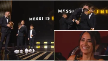 Lionel Messi's Wife Filled With Joy as Sons Join Father on Stage for Eighth Ballon D'Or: Video